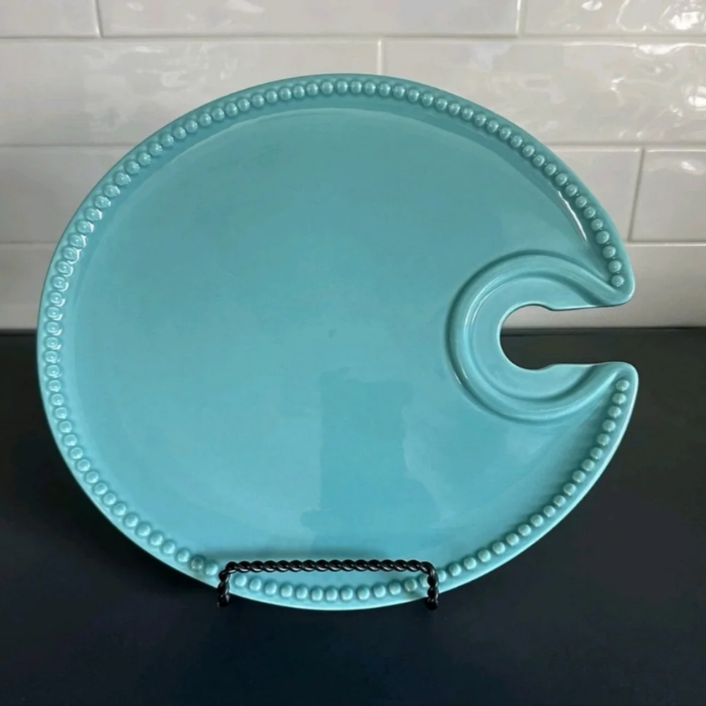 Princess House Vintage Elegant Party Plates Set Of 4 In Teal Turquoise - Picture 2 of 5